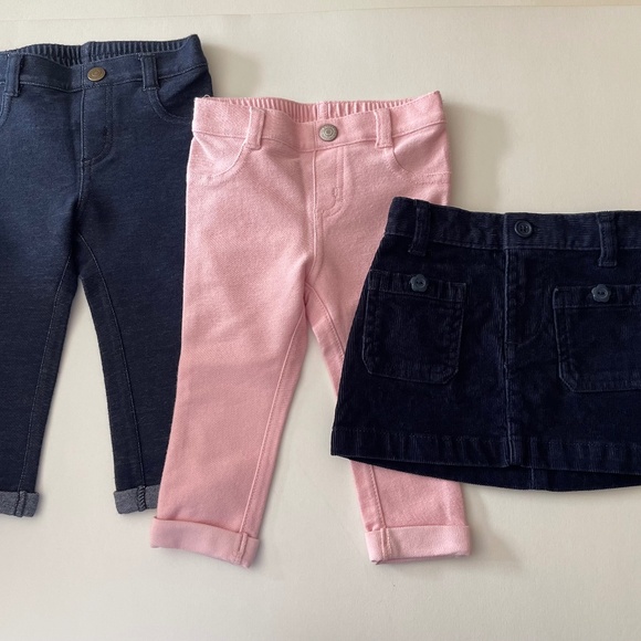 Old Navy Girls Corduroy Skirt & 2 pairs Jeggings  12-18 months - Picture 1 of 12